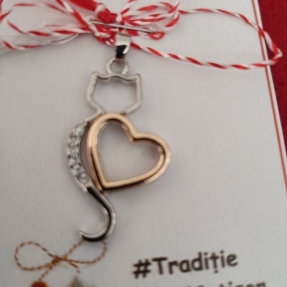 ❤️Martisor / Martenitsa Romanian Traditional Spring Charms Lot of 2 Kitty Heart - Picture 6 of 6